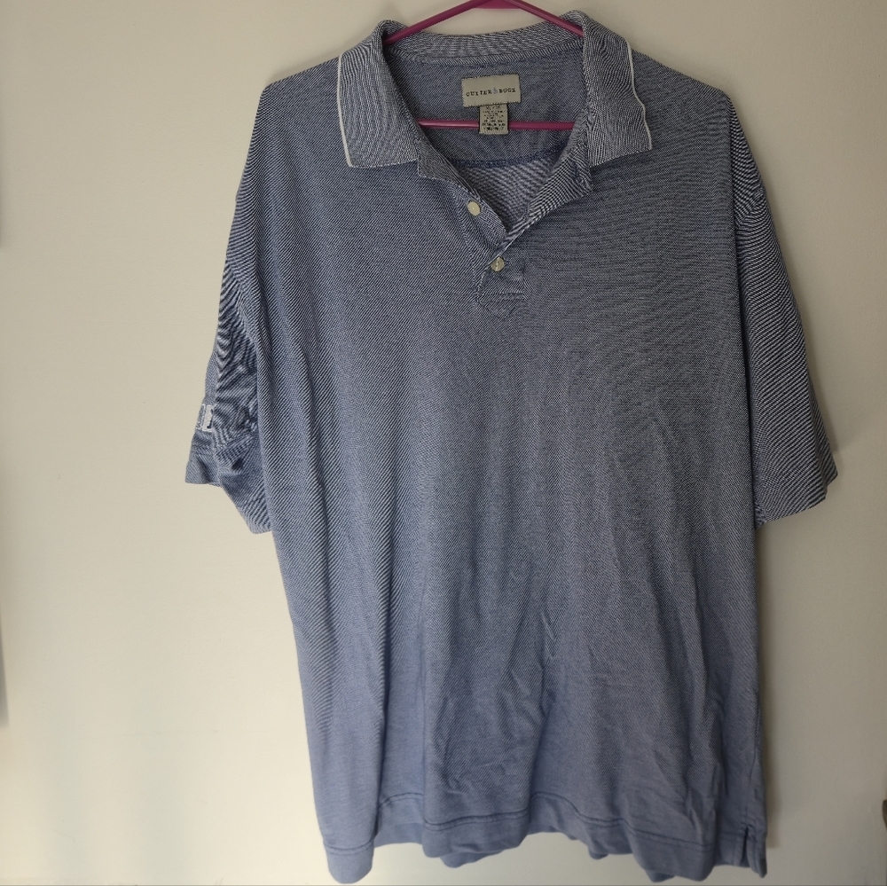 Cutter & Buck XL Men's Blue Micro Check Cotton Blend Golf Polo Gorpcore Preppy